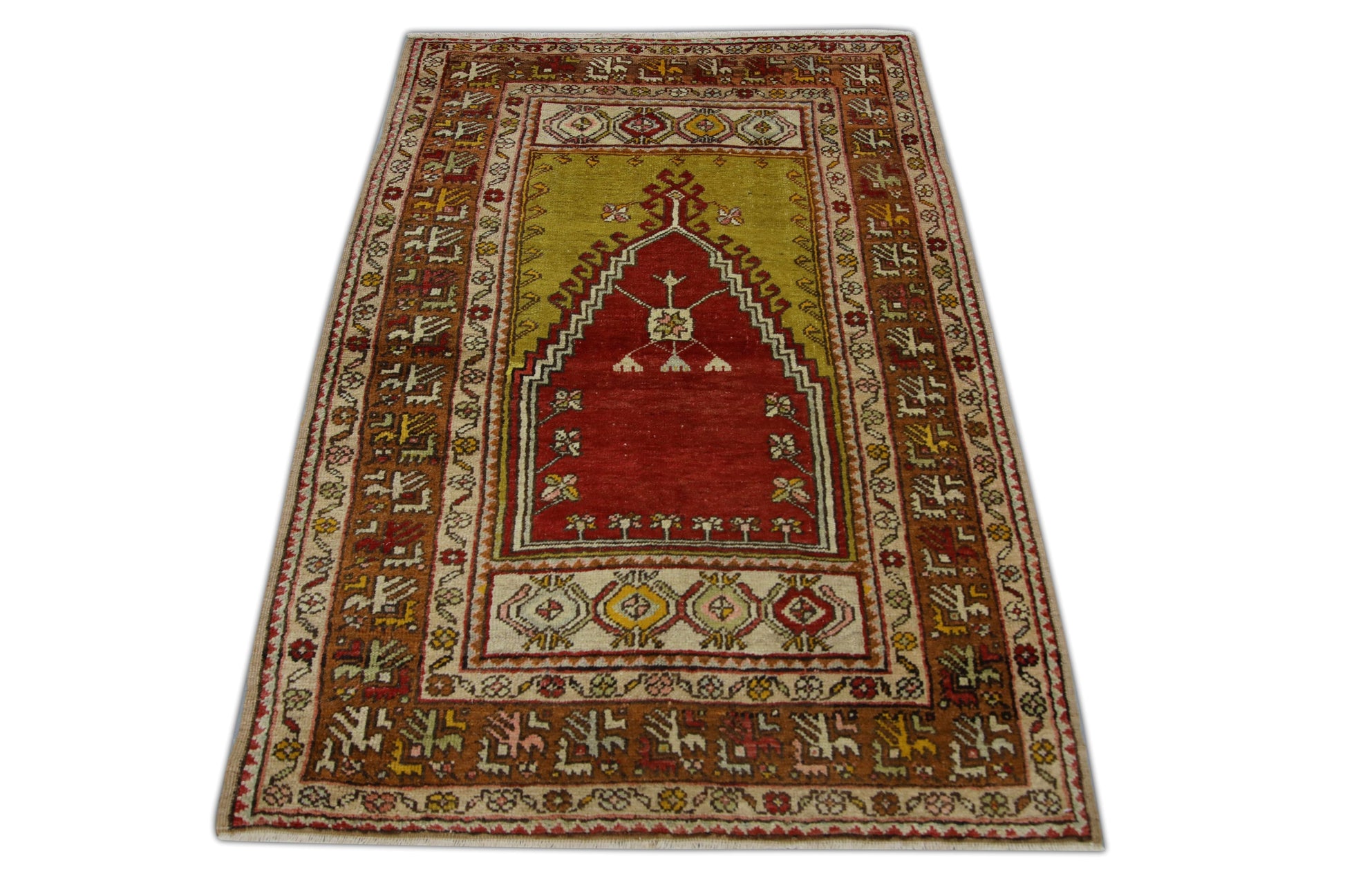 Turkish Vintage Anatolian Rug 3'6"x 5'2" #1037
