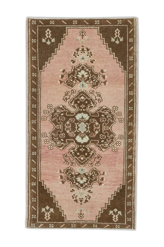 Oriental Hand Knotted Vintage Turkish Mini Rug 1'8" x 3'1" #9112