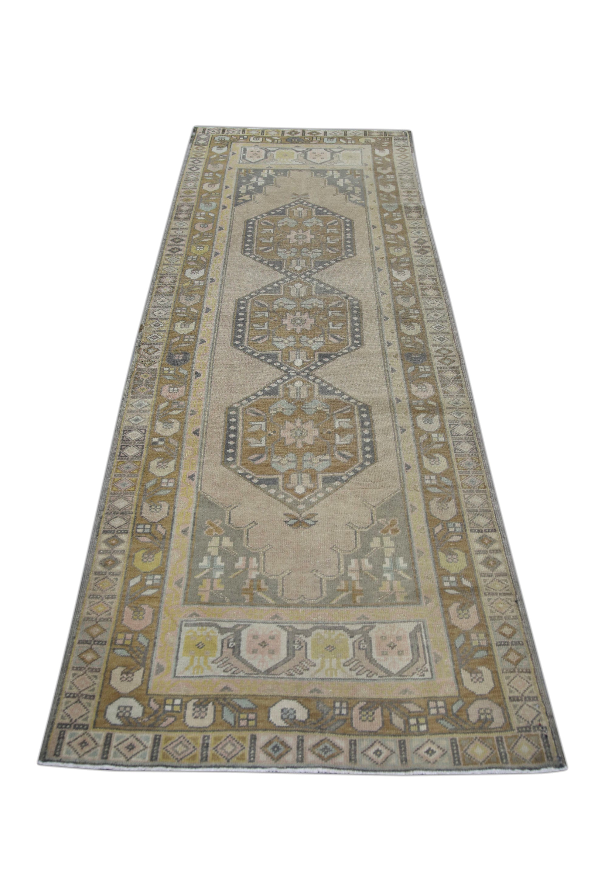 Turkish Vintage Anatolian Rug  3'4" x 9'4" #110