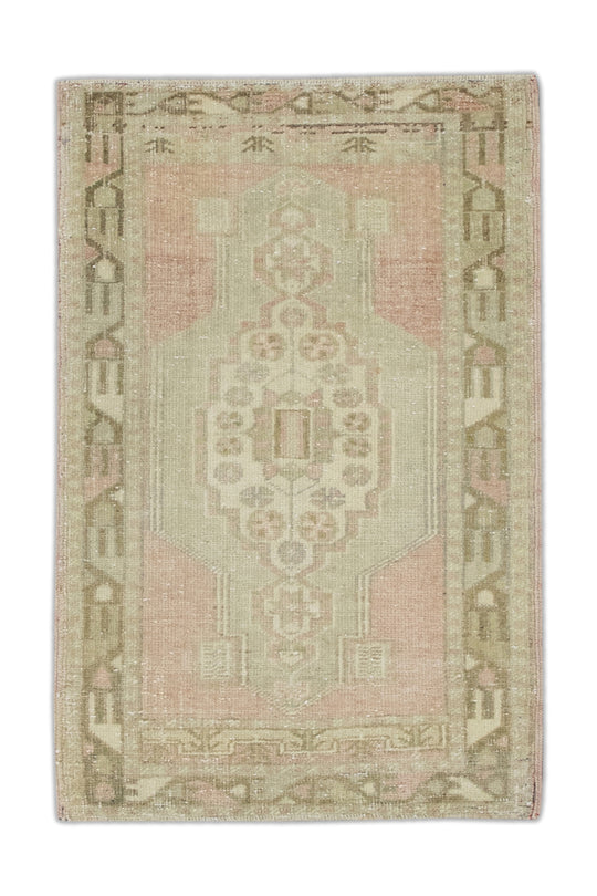 Oriental Hand Knotted Vintage Turkish Mini Rug 1'9" x 2'10" #8828