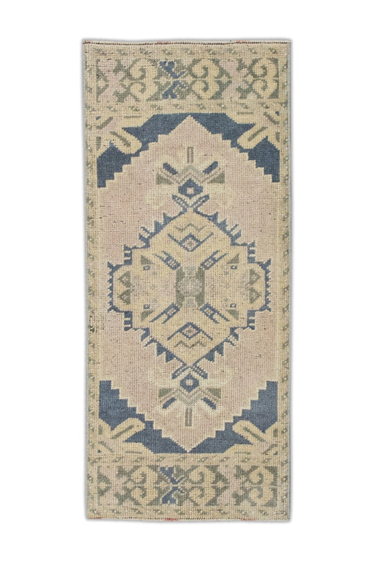 Oriental Hand Knotted Vintage Turkish Mini Rug 1'4" x 2'11" #8813