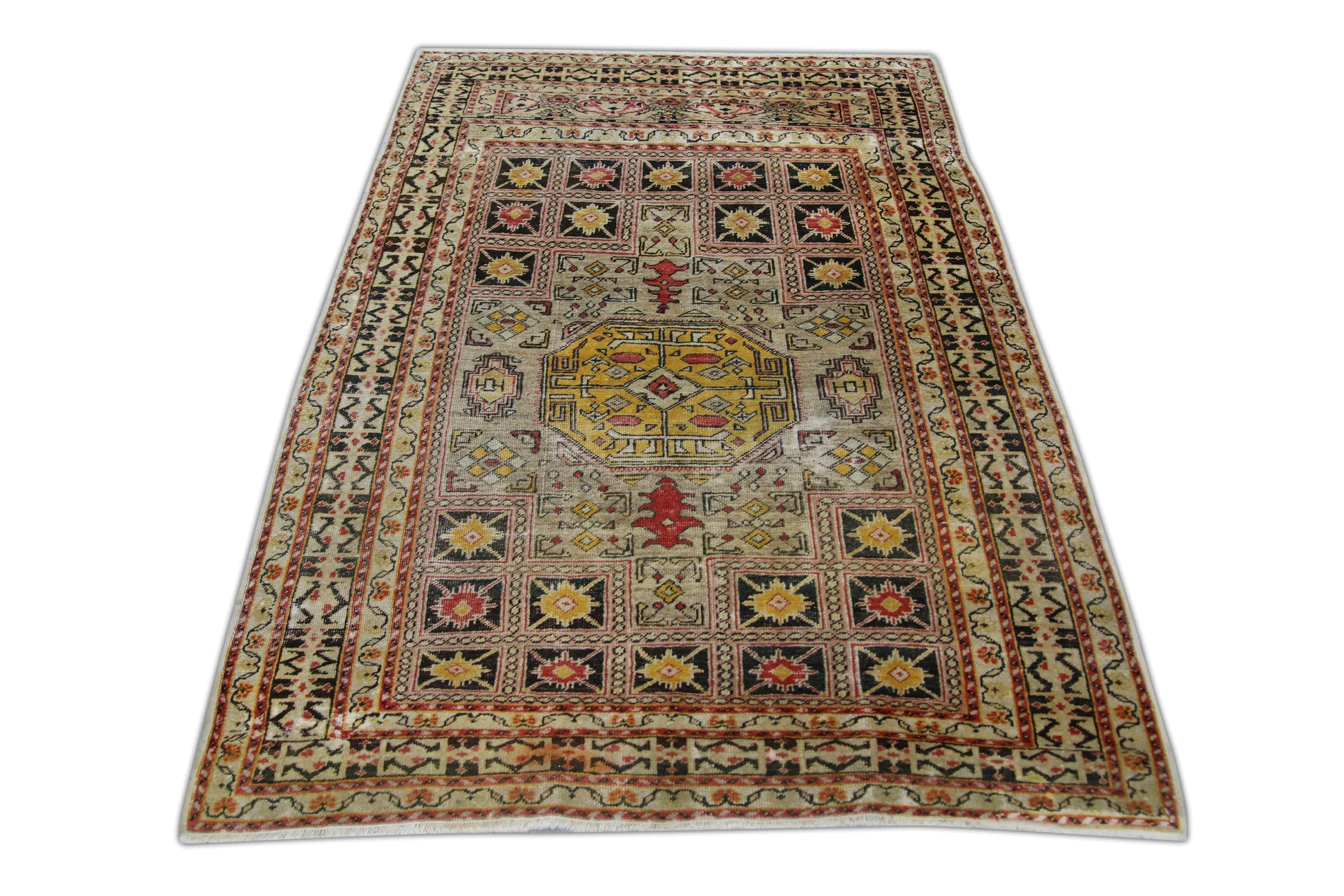 Turkish Vintage Anatolian Rug 4'6" x 6'4" #1008