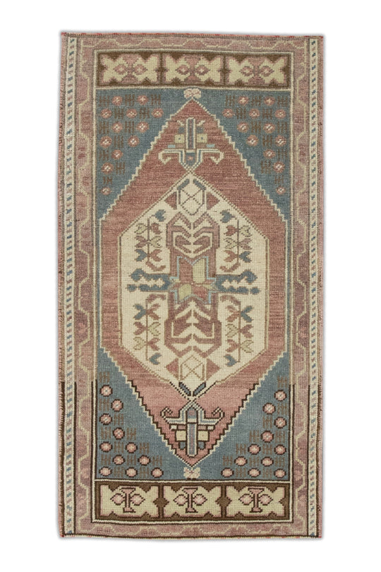 Oriental Hand Knotted Vintage Turkish Mini Rug 1'8" x 3'2" #8816