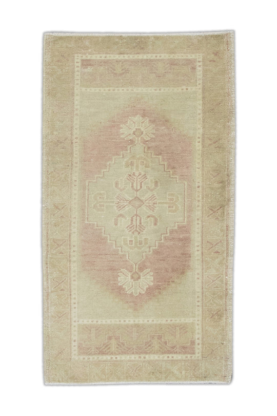 Oriental Hand Knotted Vintage Turkish Mini Rug 1'8" x 3'1" #8421