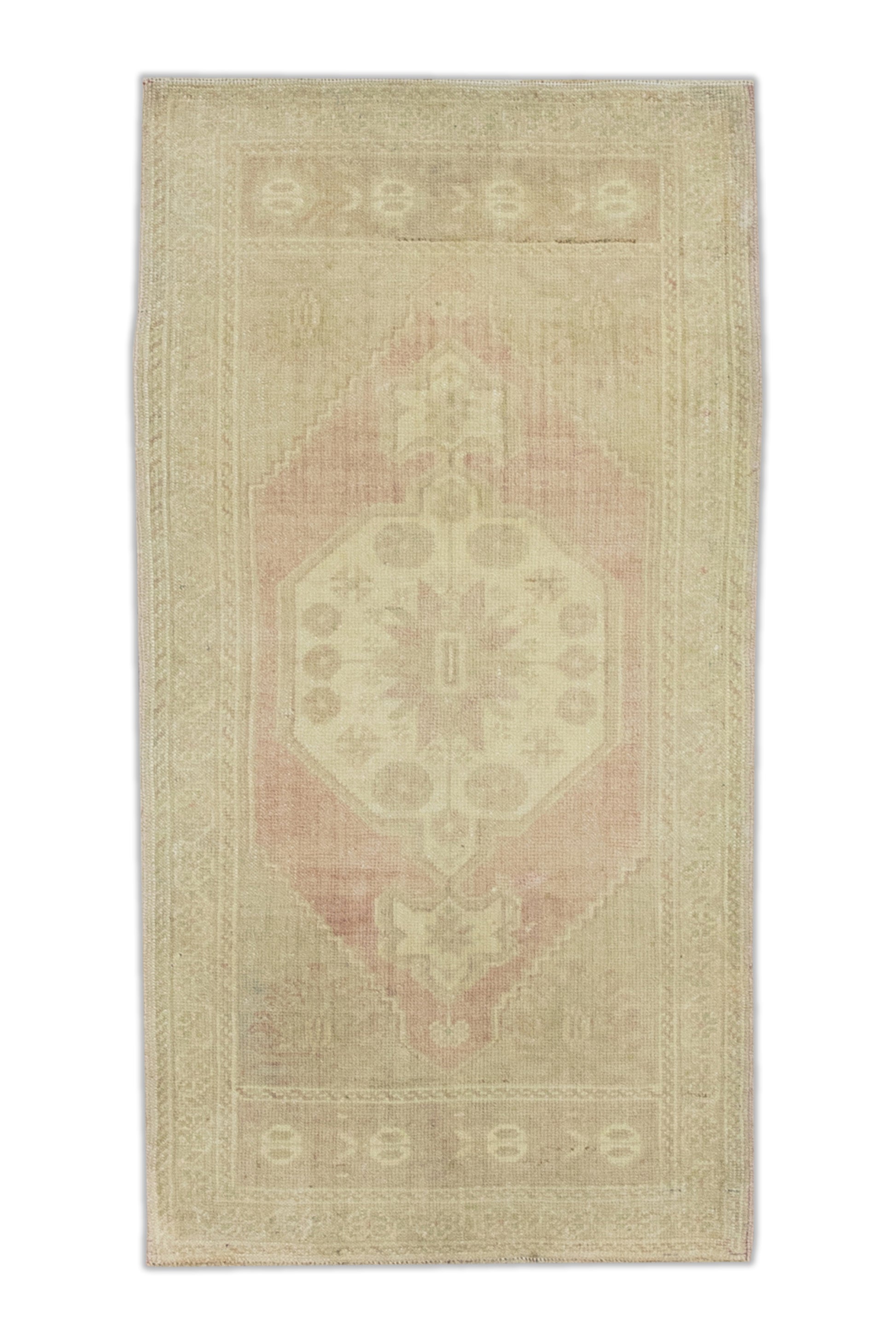 Turkish Mini Rug Oriental Vintage Hand Knotted 1'8" x 3'3" #8411