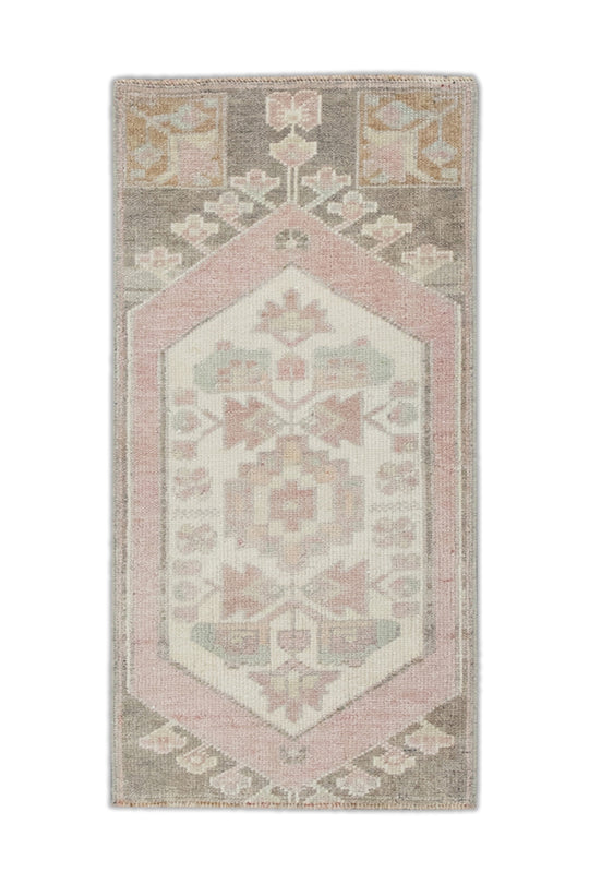 Oriental Hand Knotted Vintage Turkish Mini Rug 1'4" x 2'8" #8599