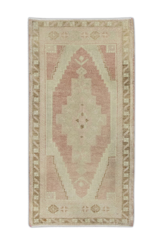 Oriental Hand Knotted Vintage Turkish Mini Rug 1'8" x 3'5" #8529