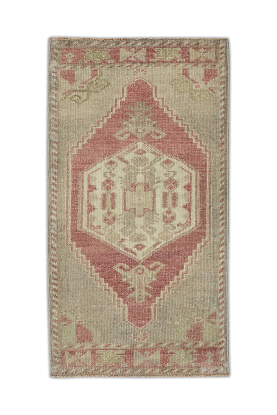 Oriental Hand Knotted Vintage Turkish Mini Rug 1'6" x 3'3" #06