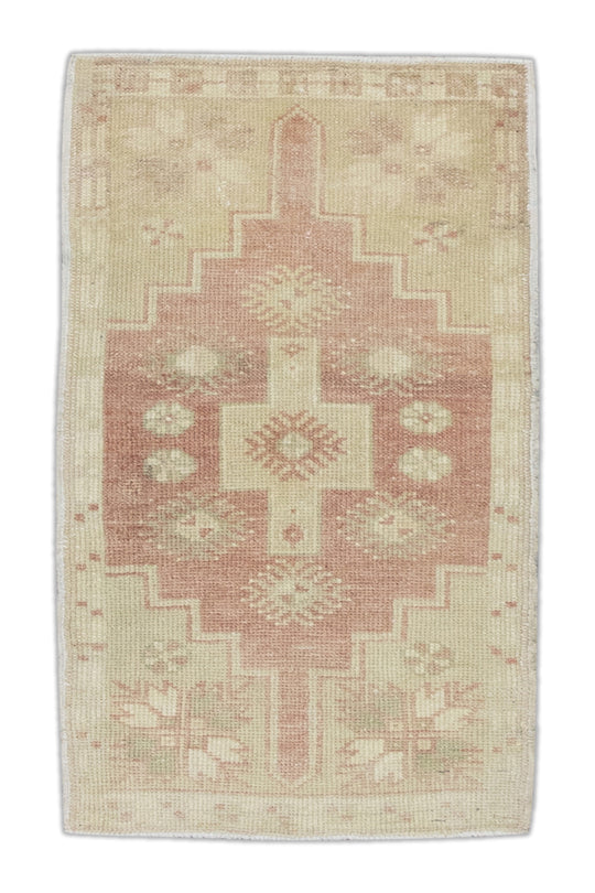 Oriental Hand Knotted Vintage Turkish Mini Rug 1'6" x 2'11" #8707