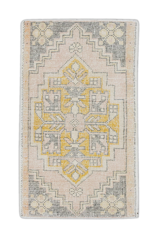 Oriental Hand Knotted Vintage Turkish Mini Rug 1'9" x 3'1" #8287