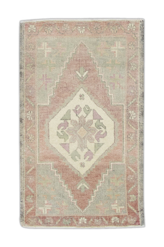 Oriental Hand Knotted Vintage Turkish Mini Rug 1'9" x 3' #8589