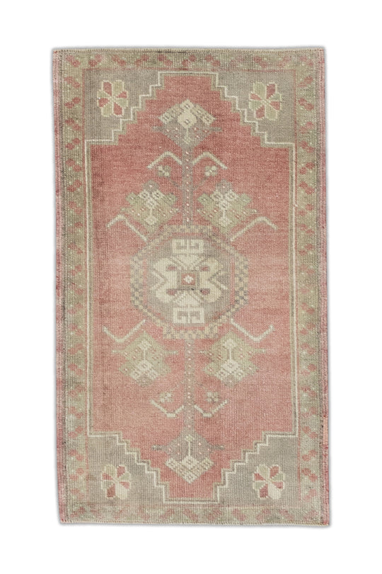 Oriental Hand Knotted Vintage Turkish Mini Rug 1'7" x 2'8" #9110