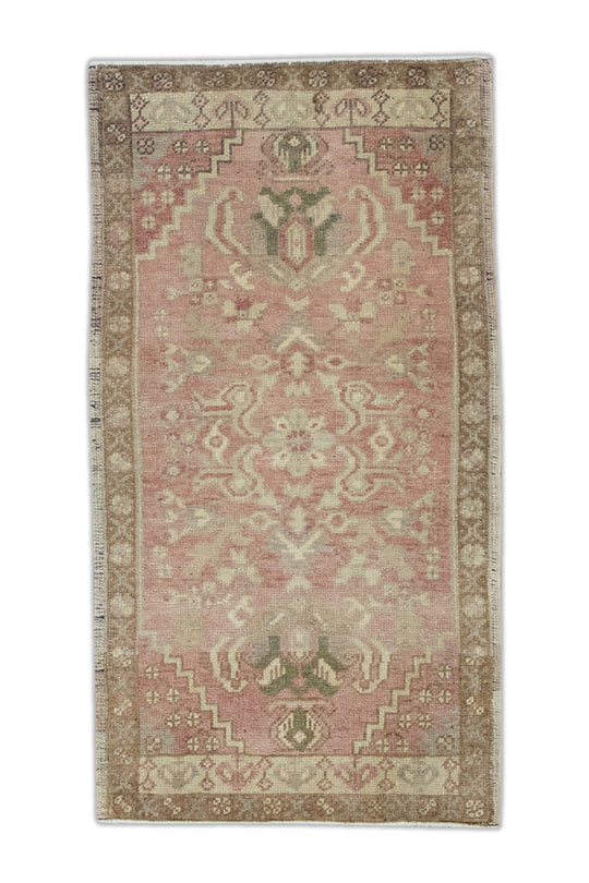 Oriental Hand Knotted Vintage Turkish Mini Rug 1'8" x 3'1" #9111