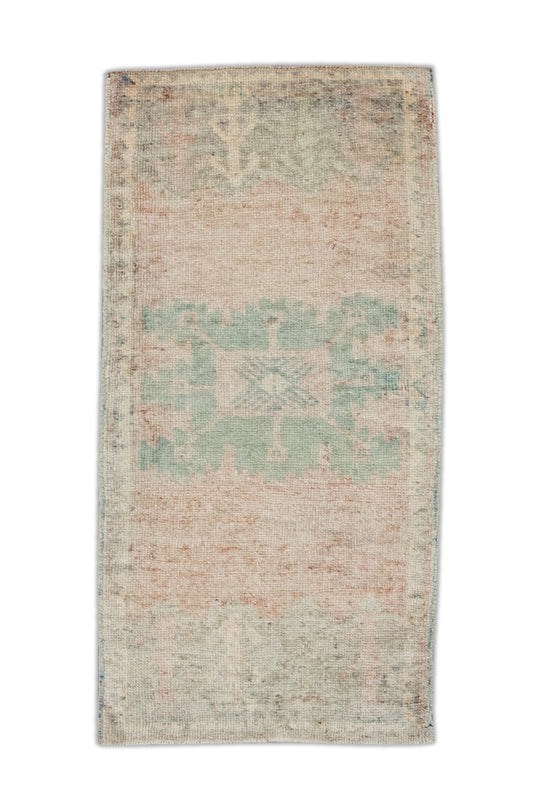 Oriental Hand Knotted Vintage Turkish Mini Rug 1'6" x 3'5" #8803