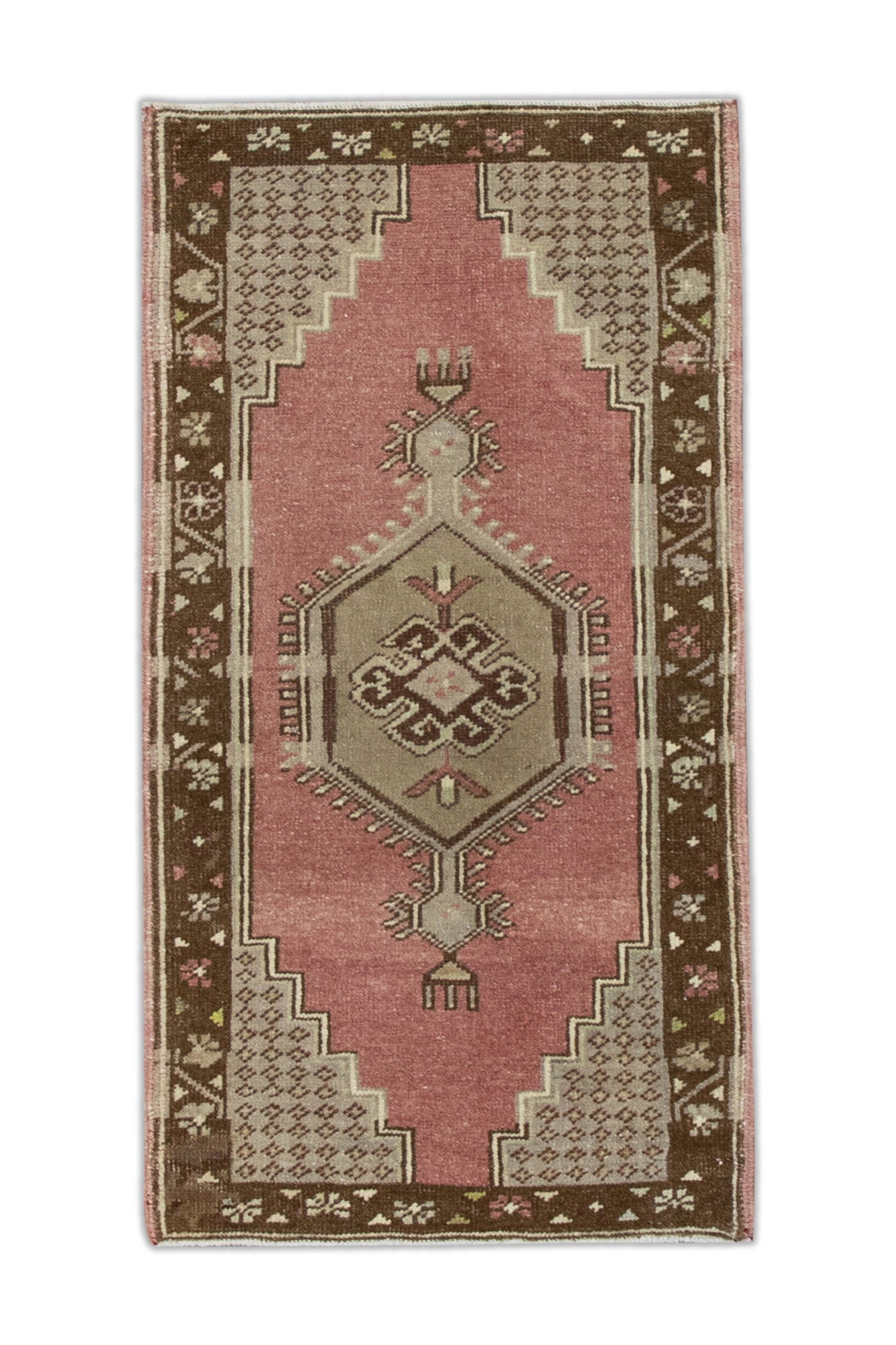 Oriental Hand Knotted Vintage Turkish Mini Rug 1'8" x 3'1" #8518