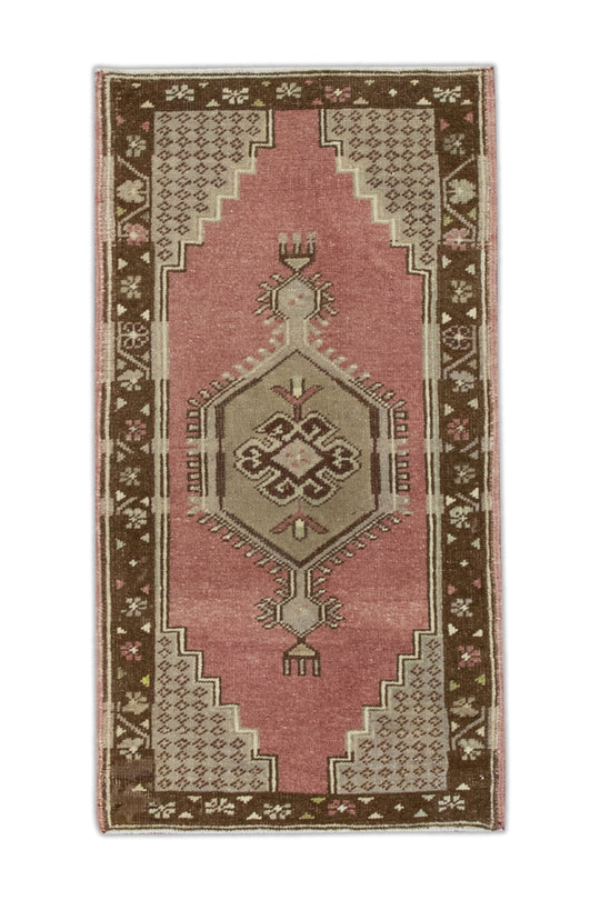 Oriental Hand Knotted Vintage Turkish Mini Rug 1'8" x 3'1" #8518