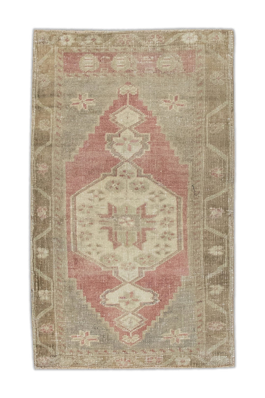 Oriental Hand Knotted Vintage Turkish Mini Rug 1'8" x 2'11" #8593