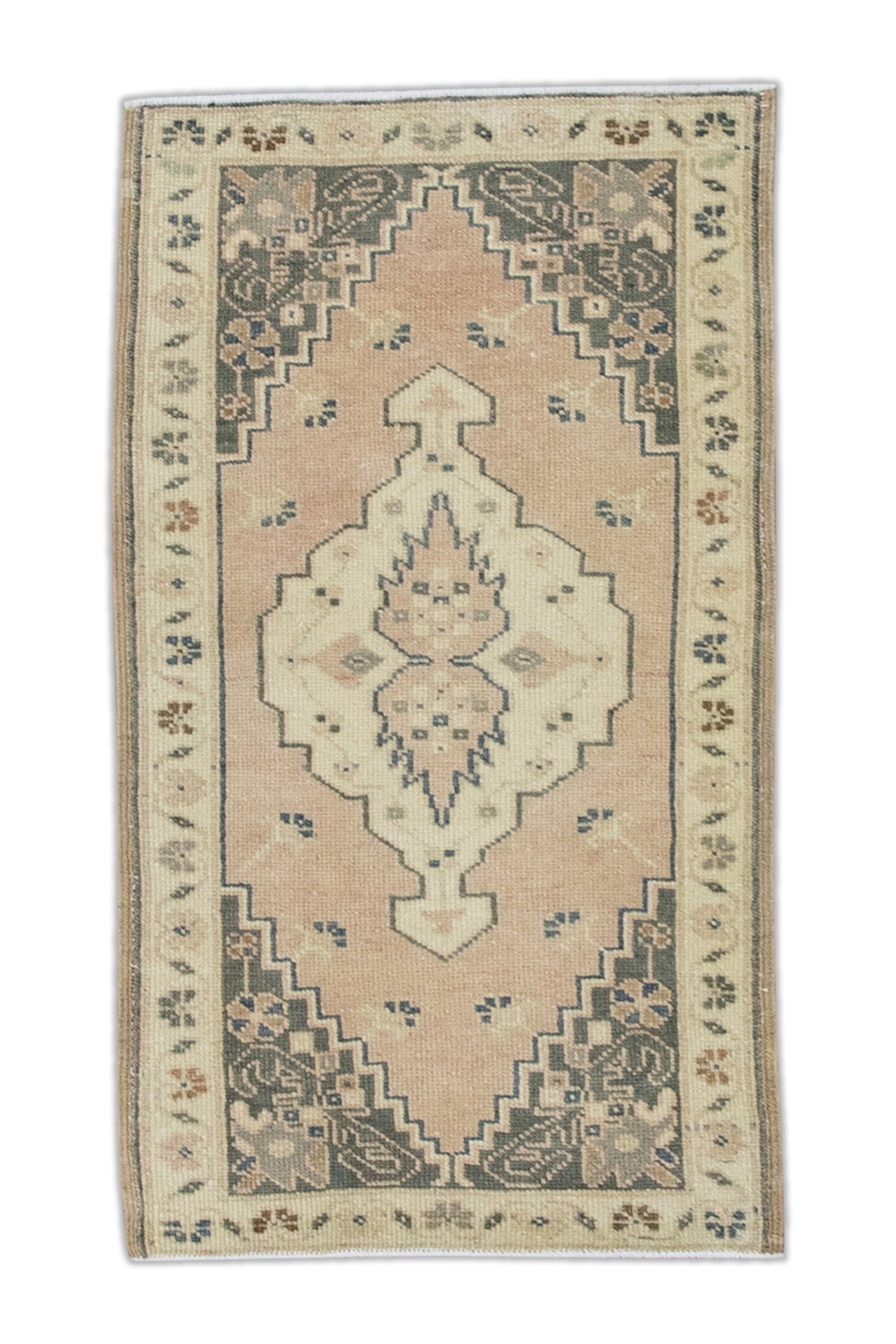 Oriental Hand Knotted Vintage Turkish Mini Rug 1'7" x 3' #8871