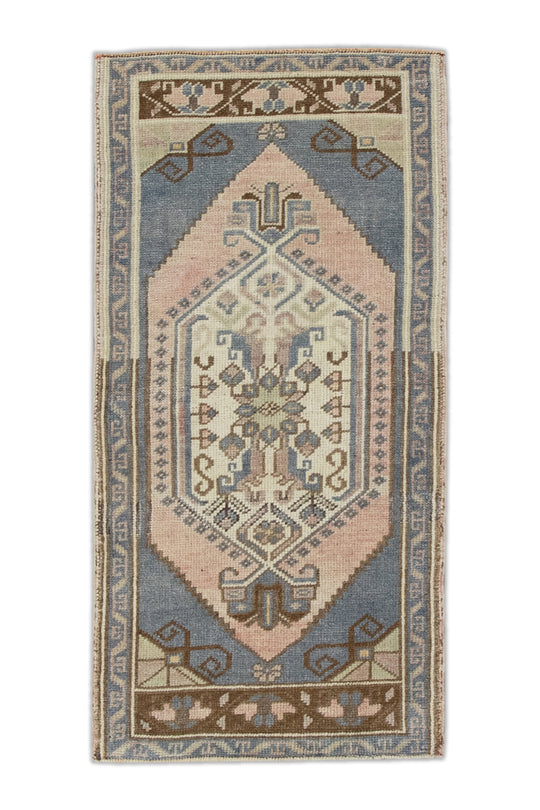 Oriental Hand Knotted Vintage Turkish Mini Rug 1'8" x 3'3" #8678