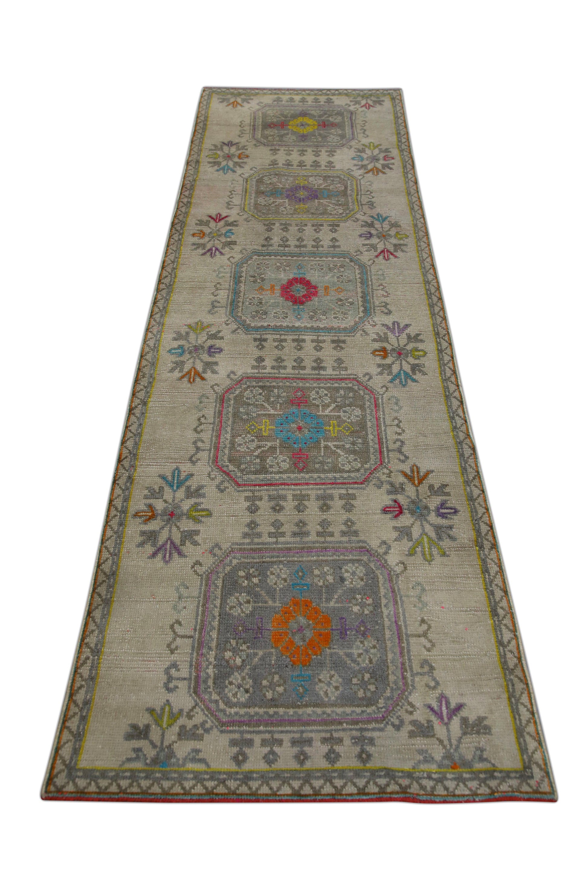 Turkish Vintage Anatolian Rug  3'2" x 10'3" #57