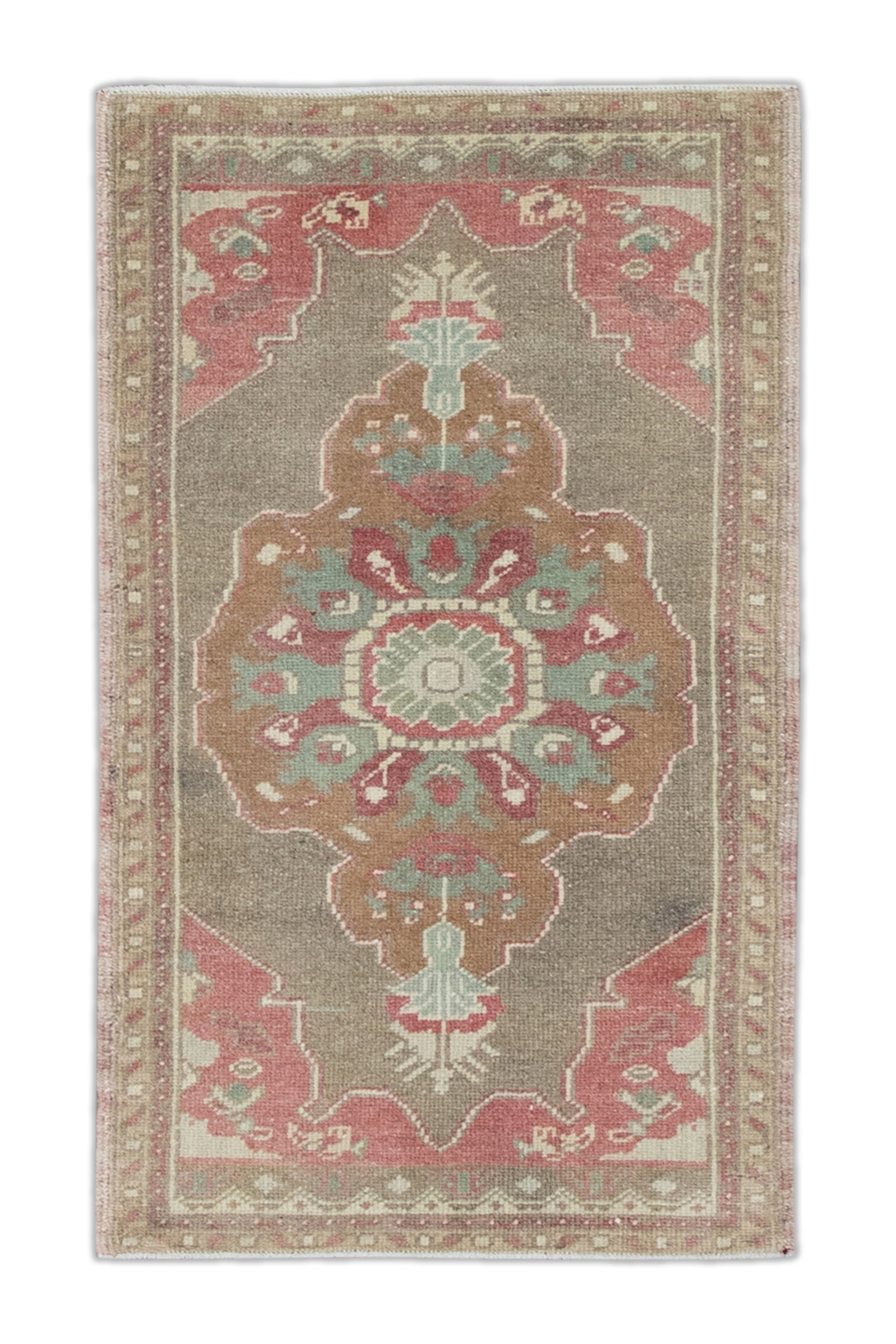 Oriental Hand Knotted Vintage Turkish Mini Rug 1'9" x 3'2" #8739
