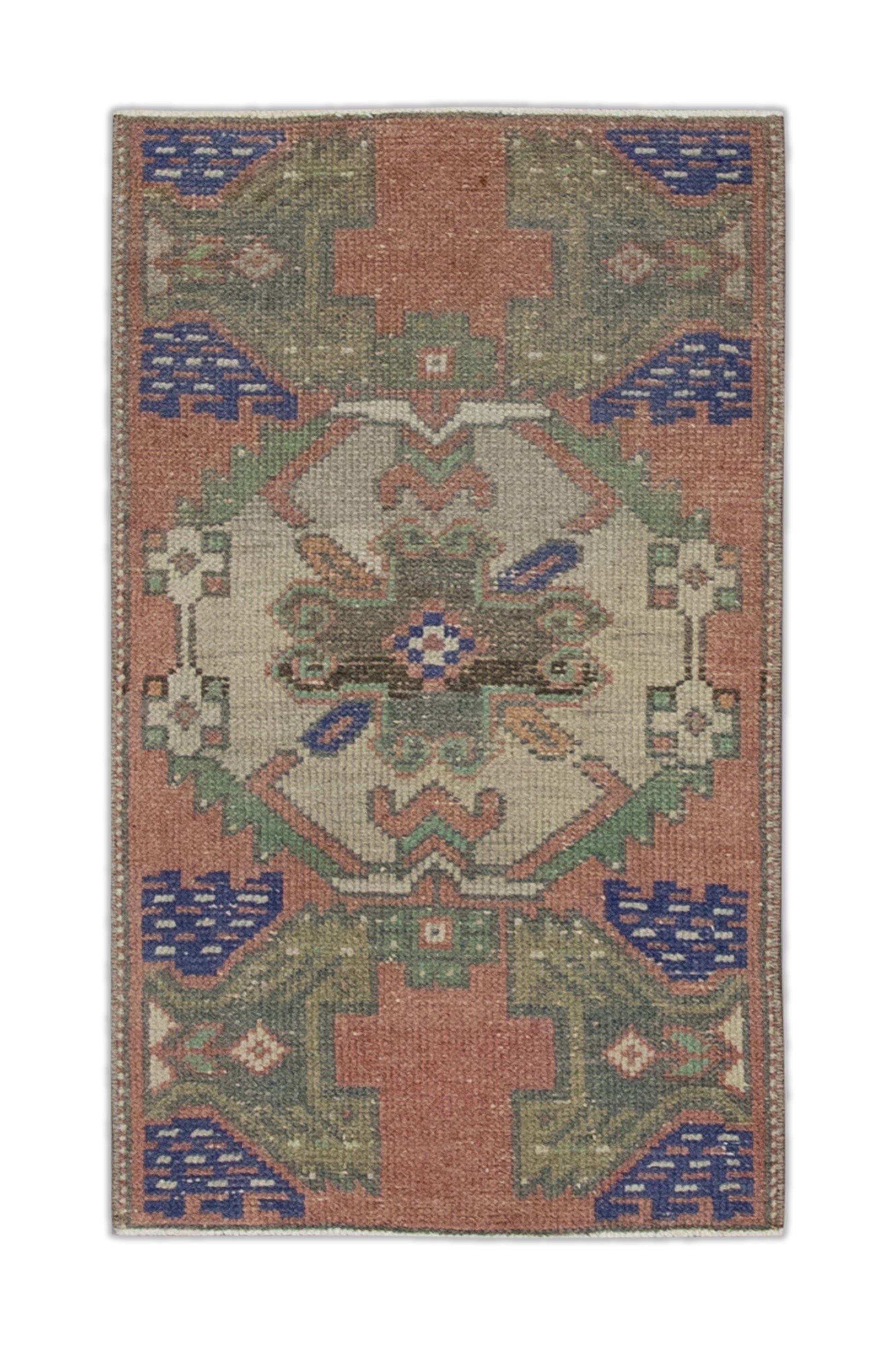 Oriental Hand Knotted Vintage Turkish Mini Rug 1'5" x 2'10" #8968
