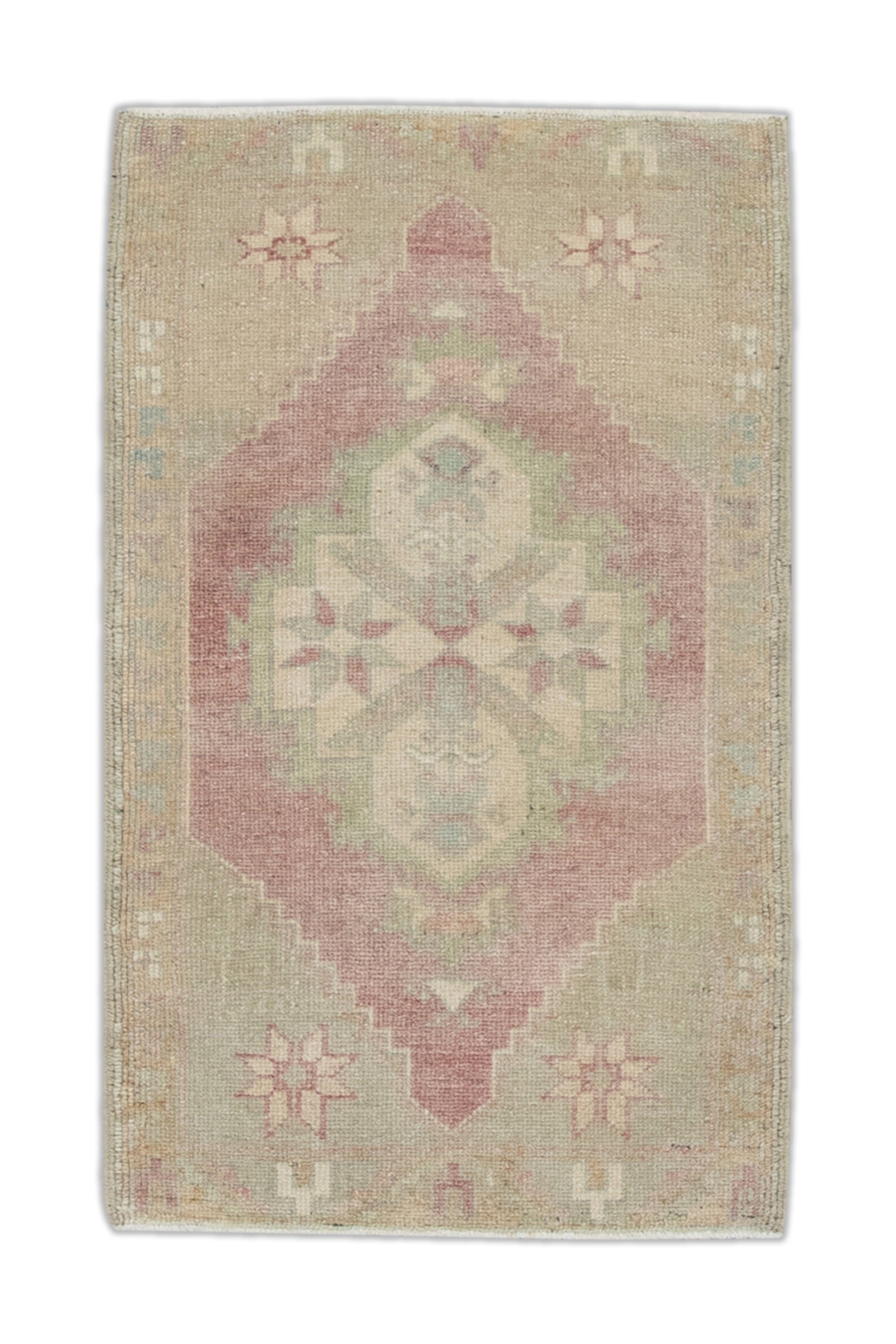 Oriental Hand Knotted Vintage Turkish Mini Rug 1'10" x 2'11" #8277