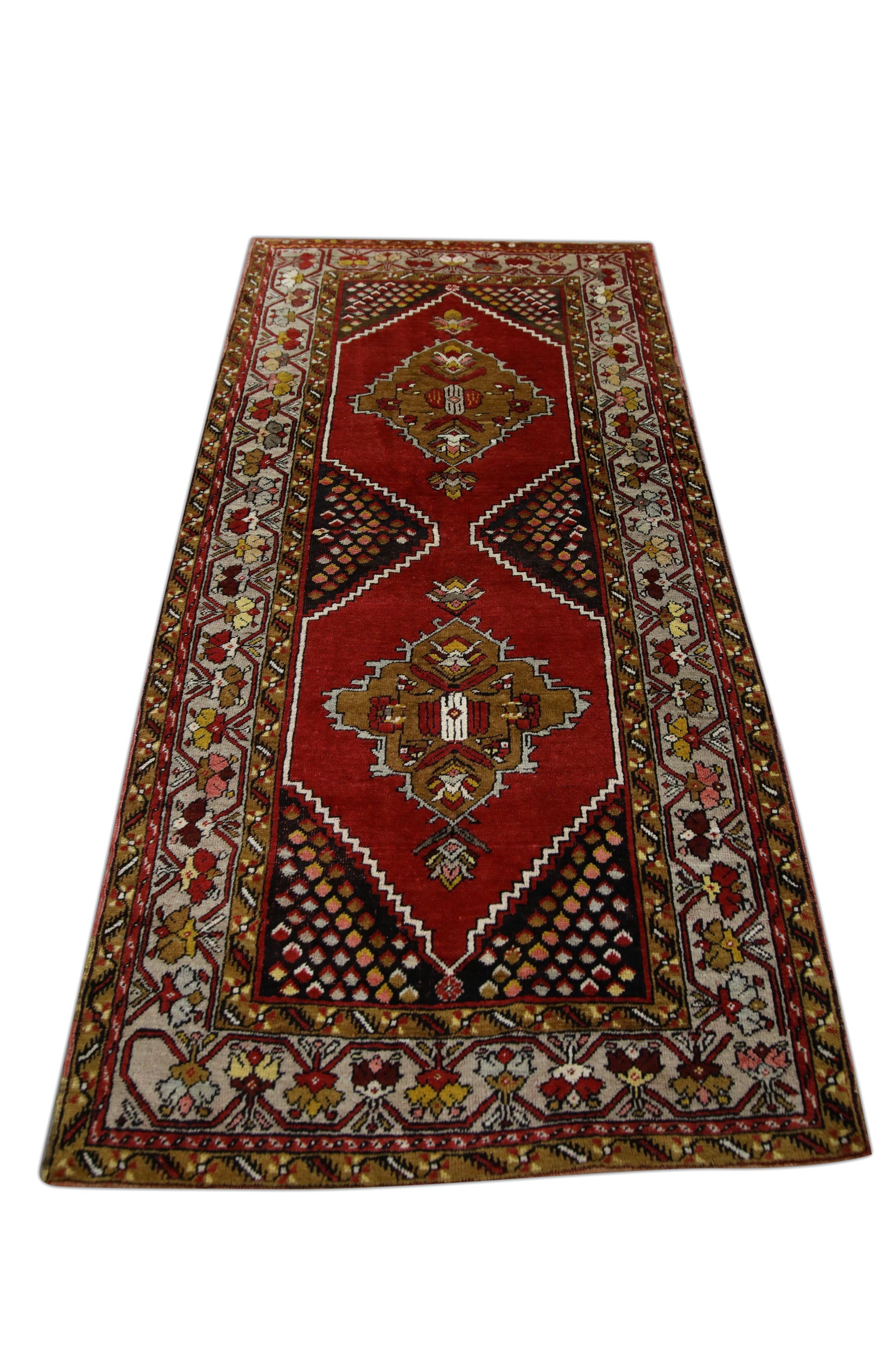 Turkish Vintage Anatolian Rug  3'7" x 7'7" #313