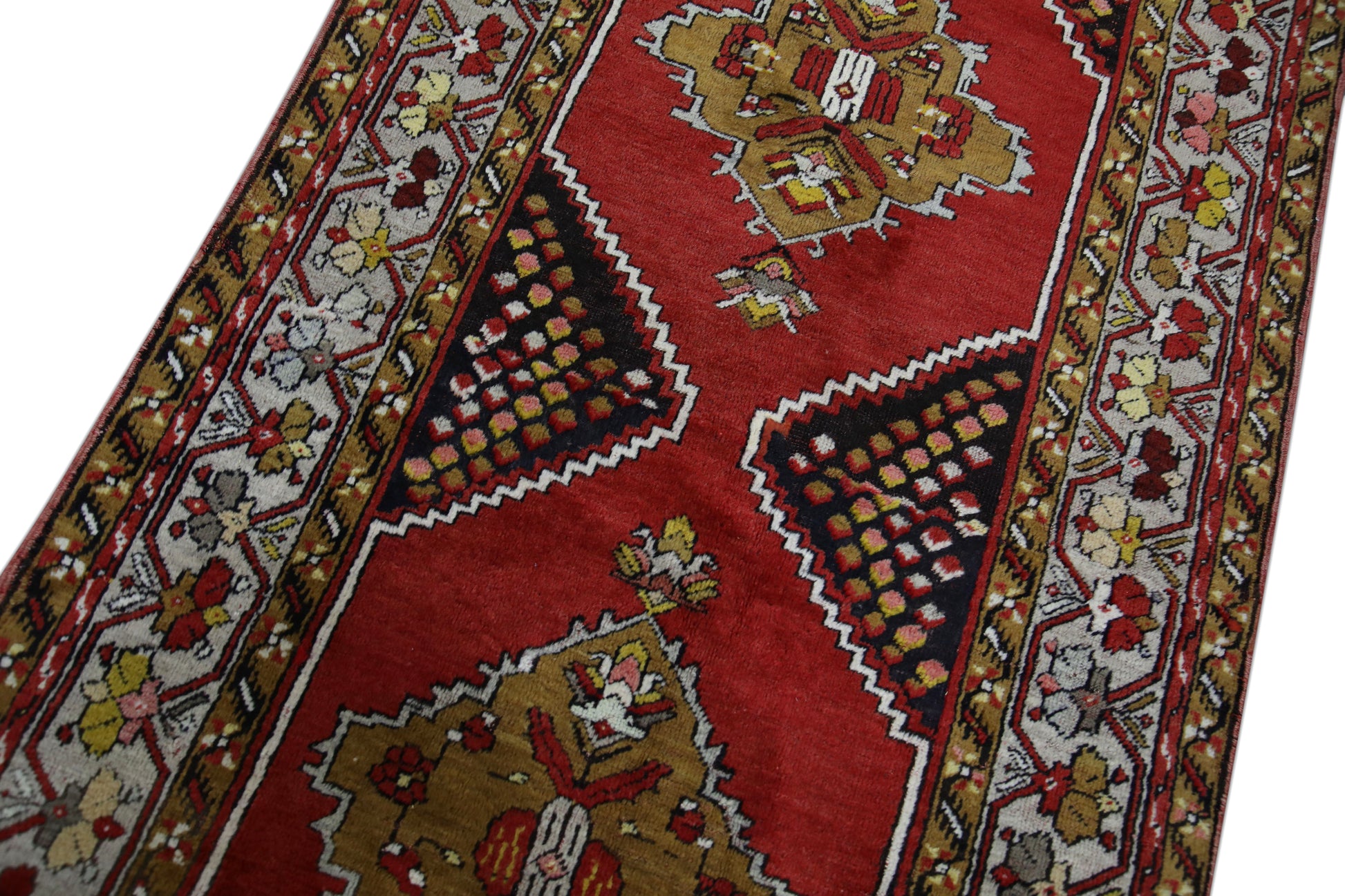 Turkish Vintage Anatolian Rug  3'7" x 7'7" #313