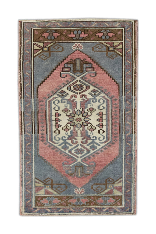 Oriental Hand Knotted Vintage Turkish Mini Rug 1'9" x 3'3" #9041