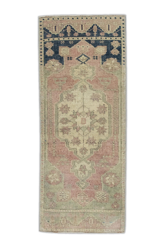 Oriental Hand Knotted Vintage Turkish Mini Rug 1'3" x 3'1" #8997