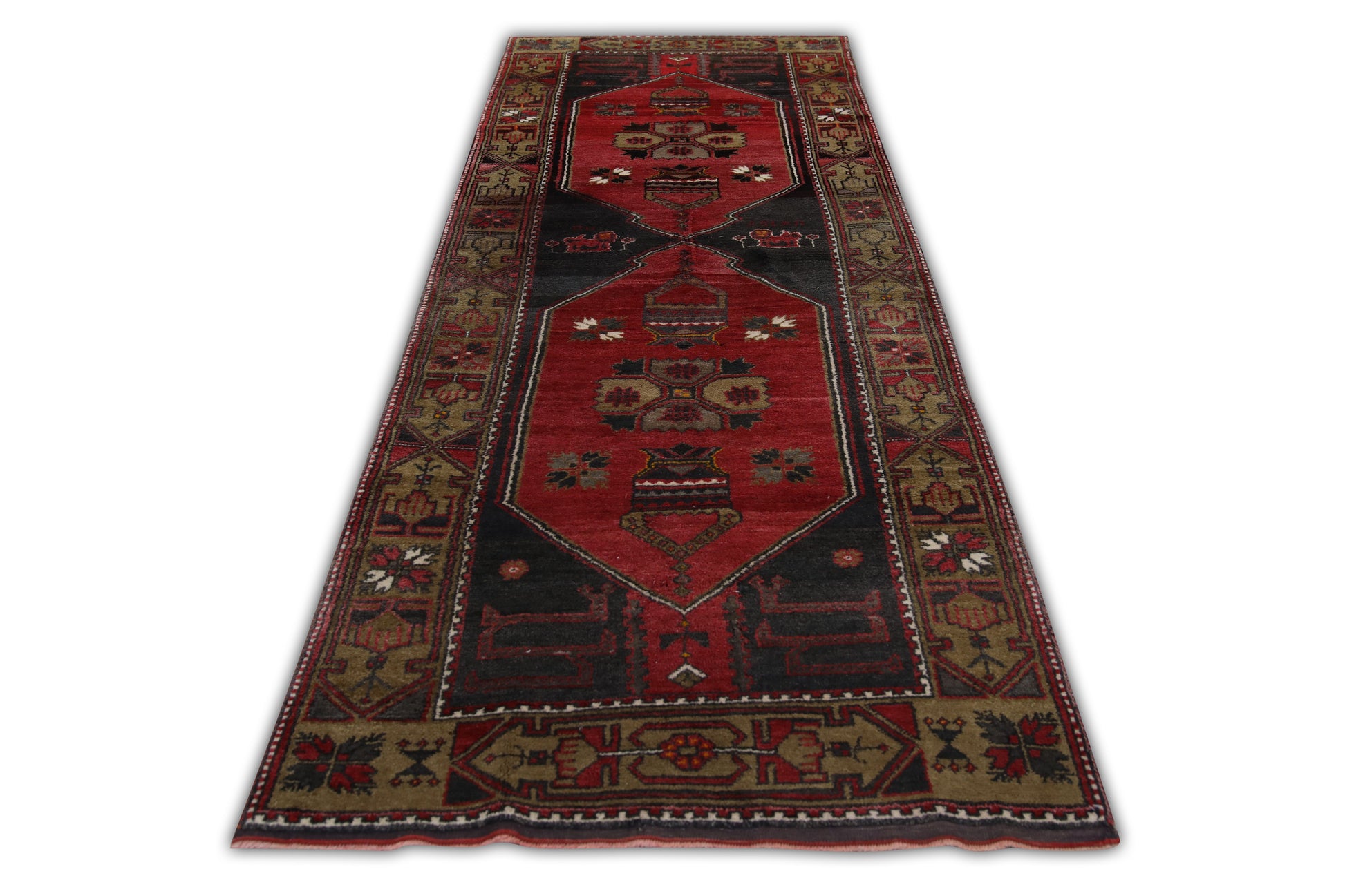 Turkish Vintage Anatolian Rug  3'8" x 9'11" #299