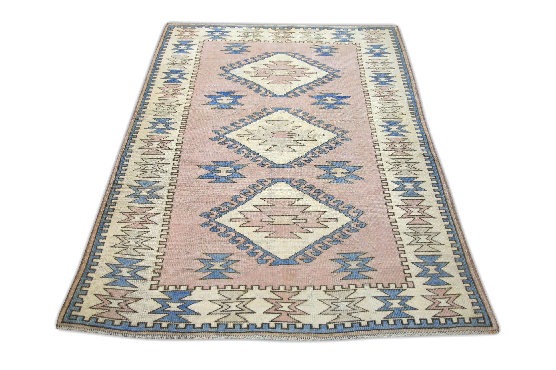 Turkish Vintage Anatolian Rug  4'3" x 5'9" #5004