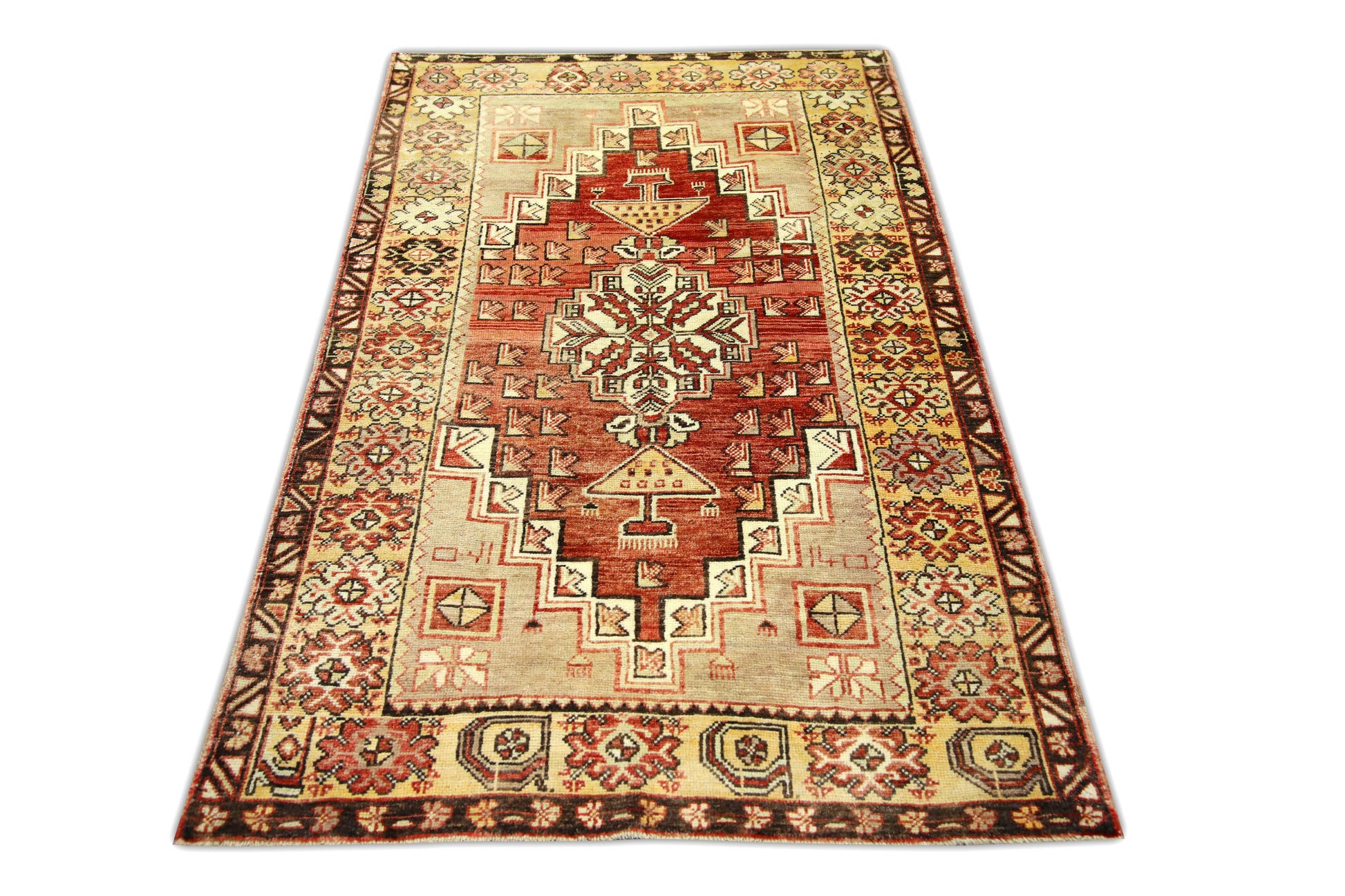 Turkish Vintage Anatolian Runner Rug  3'6" x 5'10" #453