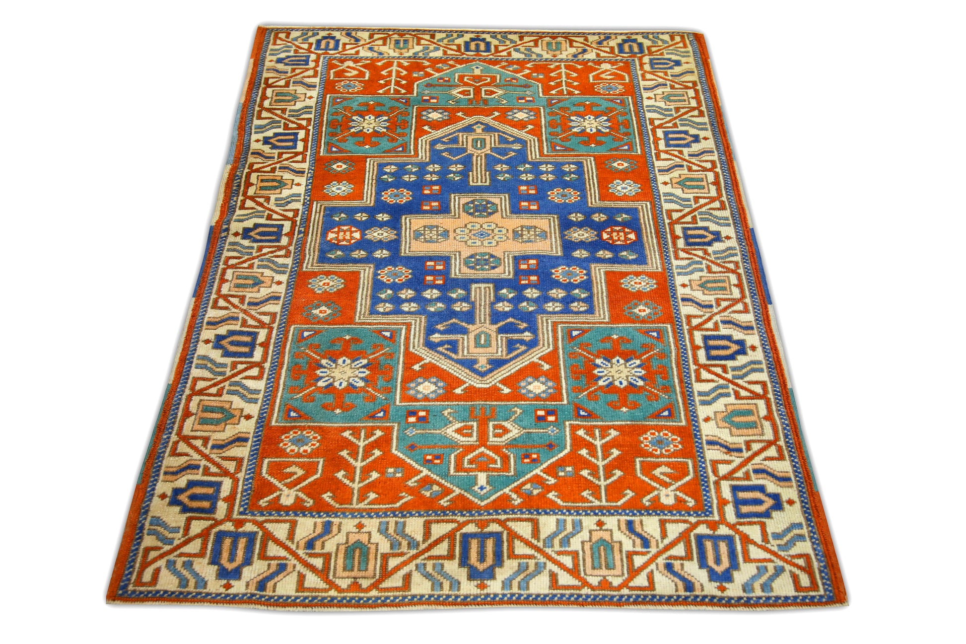 Turkish Vintage Anatolian Rug  3'6" x 4'10" #215