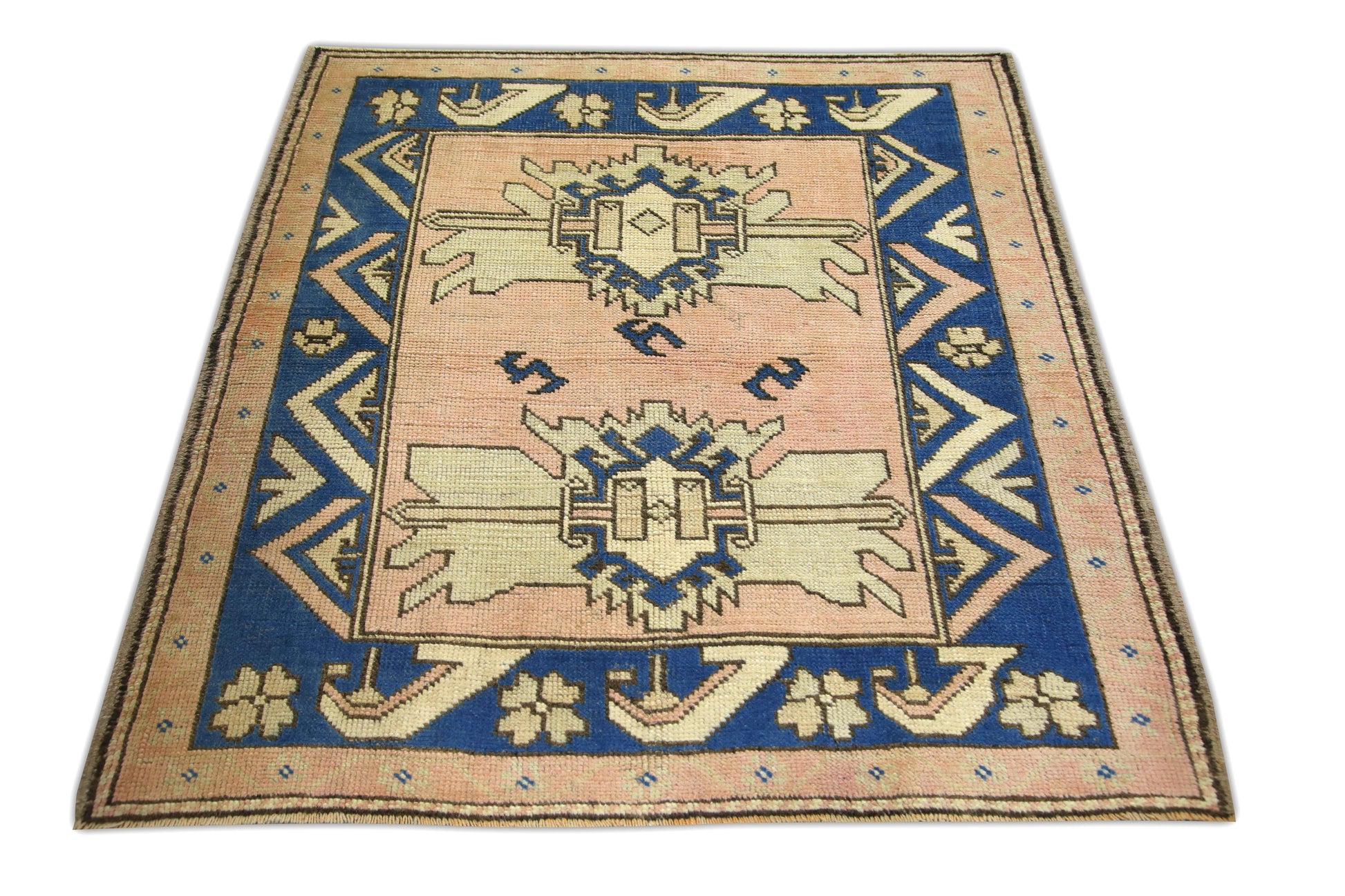 Turkish Vintage Anatolian Rug  4'3" x 4'5" #137
