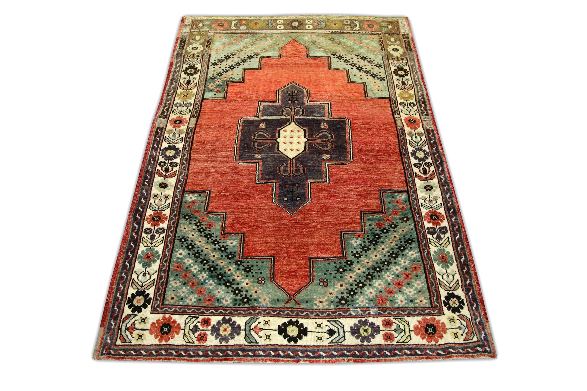 Turkish Vintage Anatolian Rug  4'1" x 5'11" #167