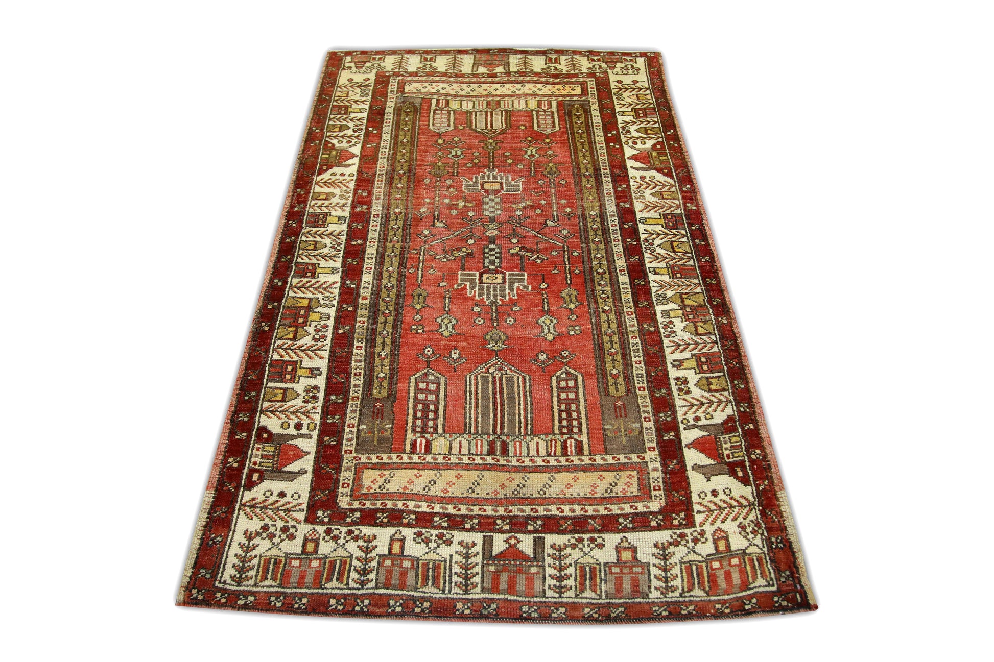 Turkish Vintage Anatolian Rug  3'8" x 5'8" #154