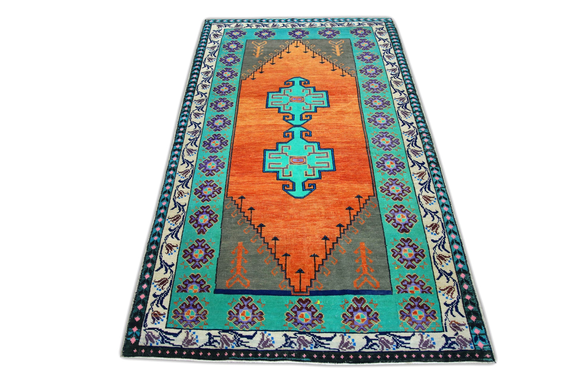 Turkish Vintage Anatolian Rug  3'11" x 6'7" #6448