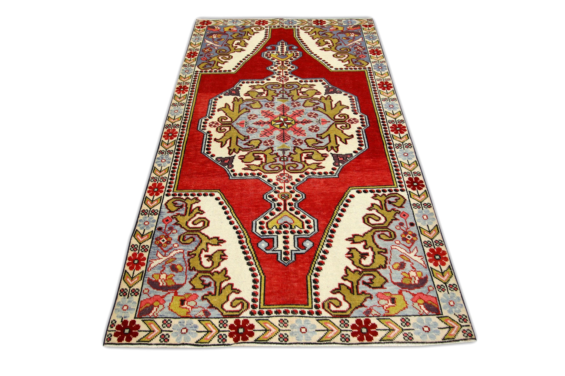 Turkish Vintage Anatolian Rug  4'1" x 7'1" #212