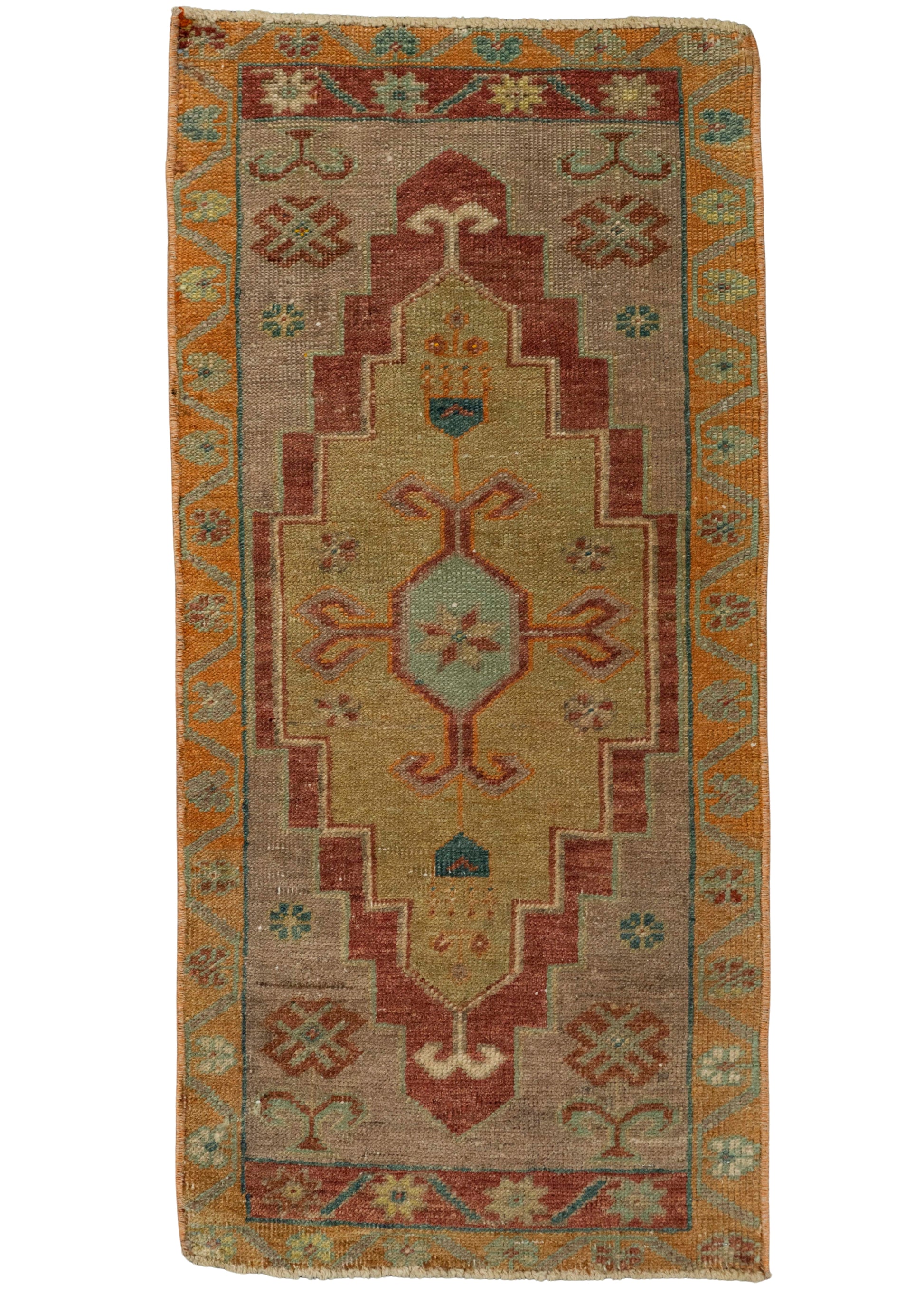 Turkish Mini Rug Oriental Hand Knotted Vintage Rug 1'7" x 3'3" #21229