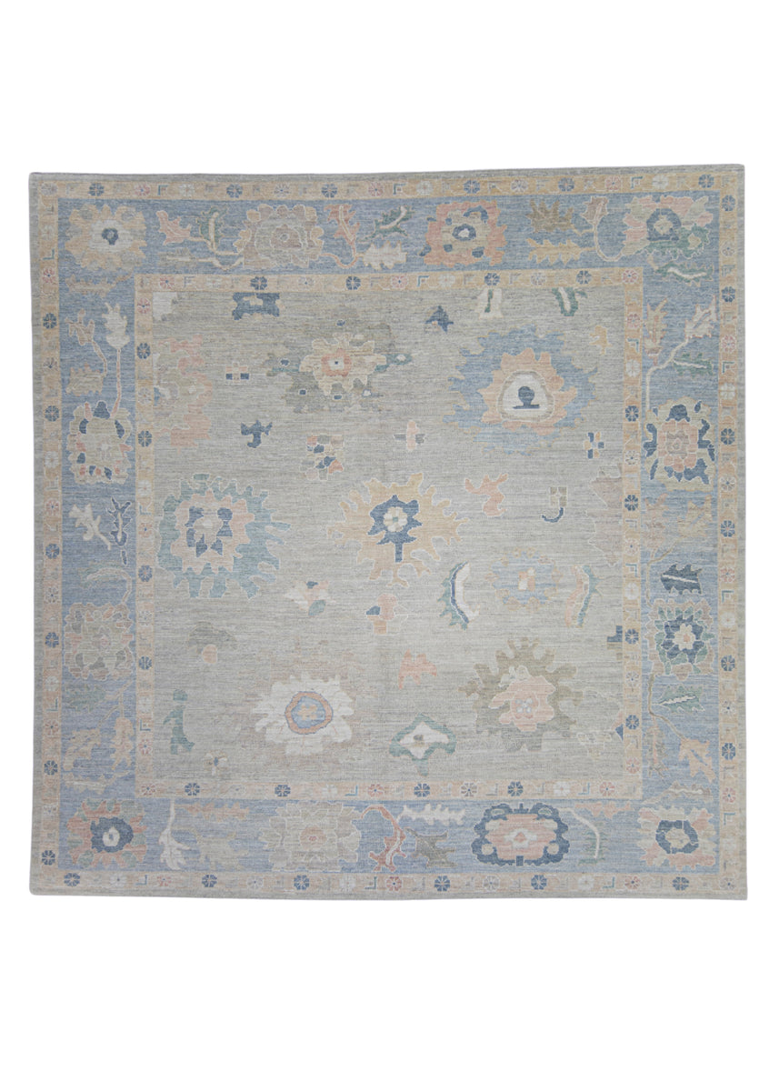 Square Turkish Oushak Rug 12'3