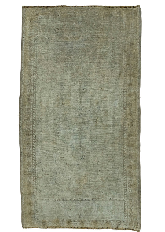 Turkish Mini Rug Oriental Hand Knotted Vintage Rug 1'10" x 3'4" #16587