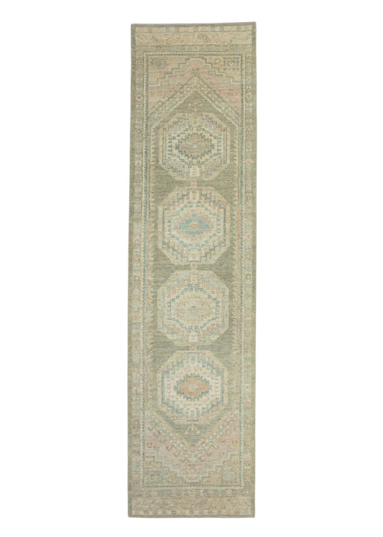 Turkish Oushak Runner Rug 3' x 11'11" #17536