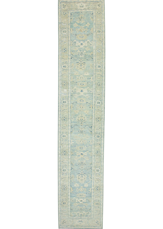Turkish Oushak Runner Rug 2'10" x 14'2" #17911