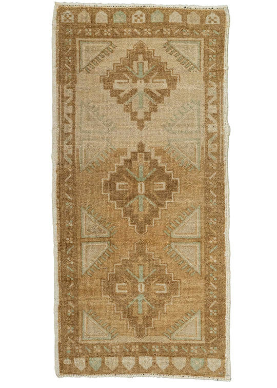 Turkish Mini Rug Oriental Hand Knotted Vintage Rug 1'7" x 3'3" #21031