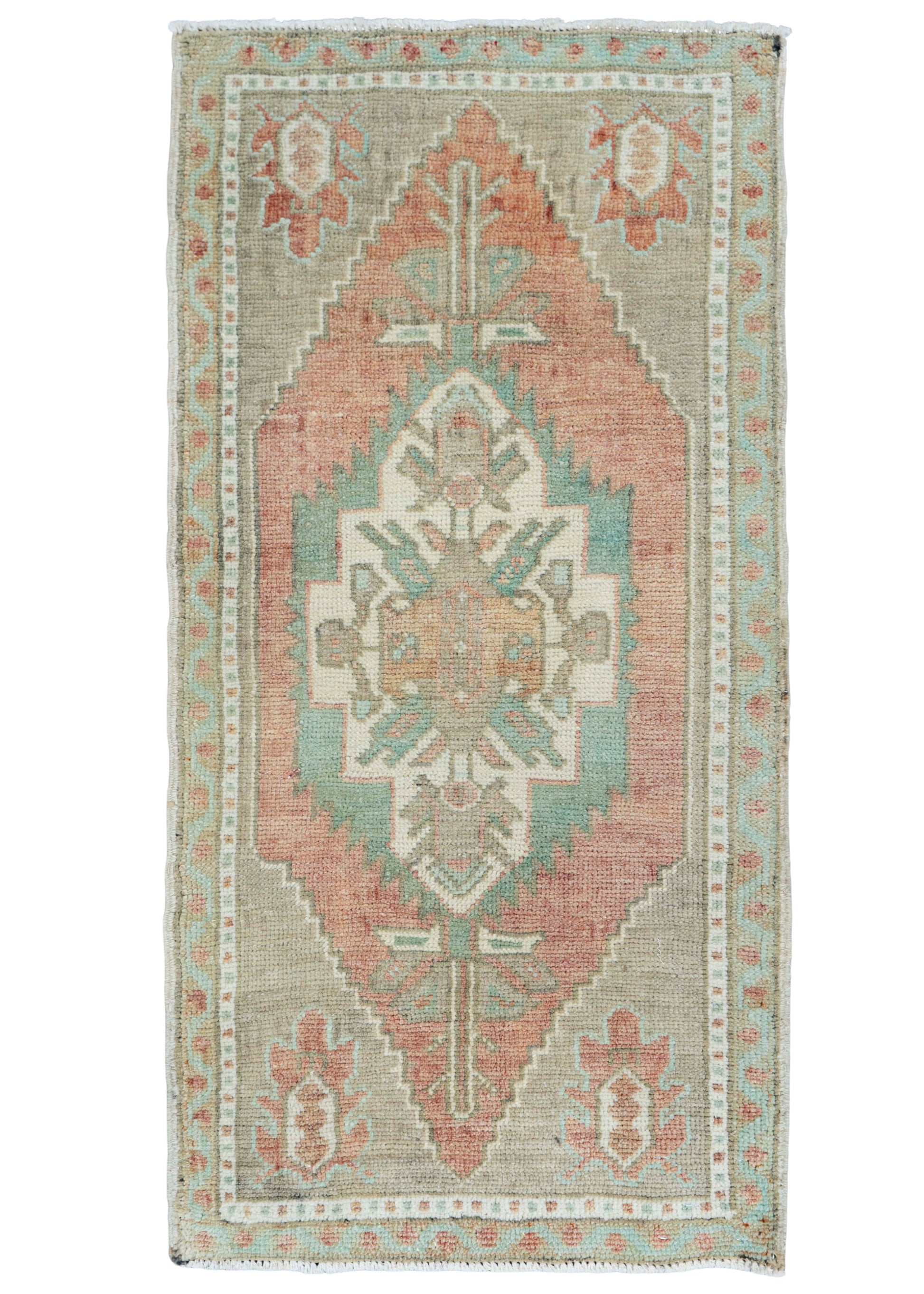 Turkish Mini Rug Oriental Hand Knotted Vintage Rug 1'8" x 3'4" #16779