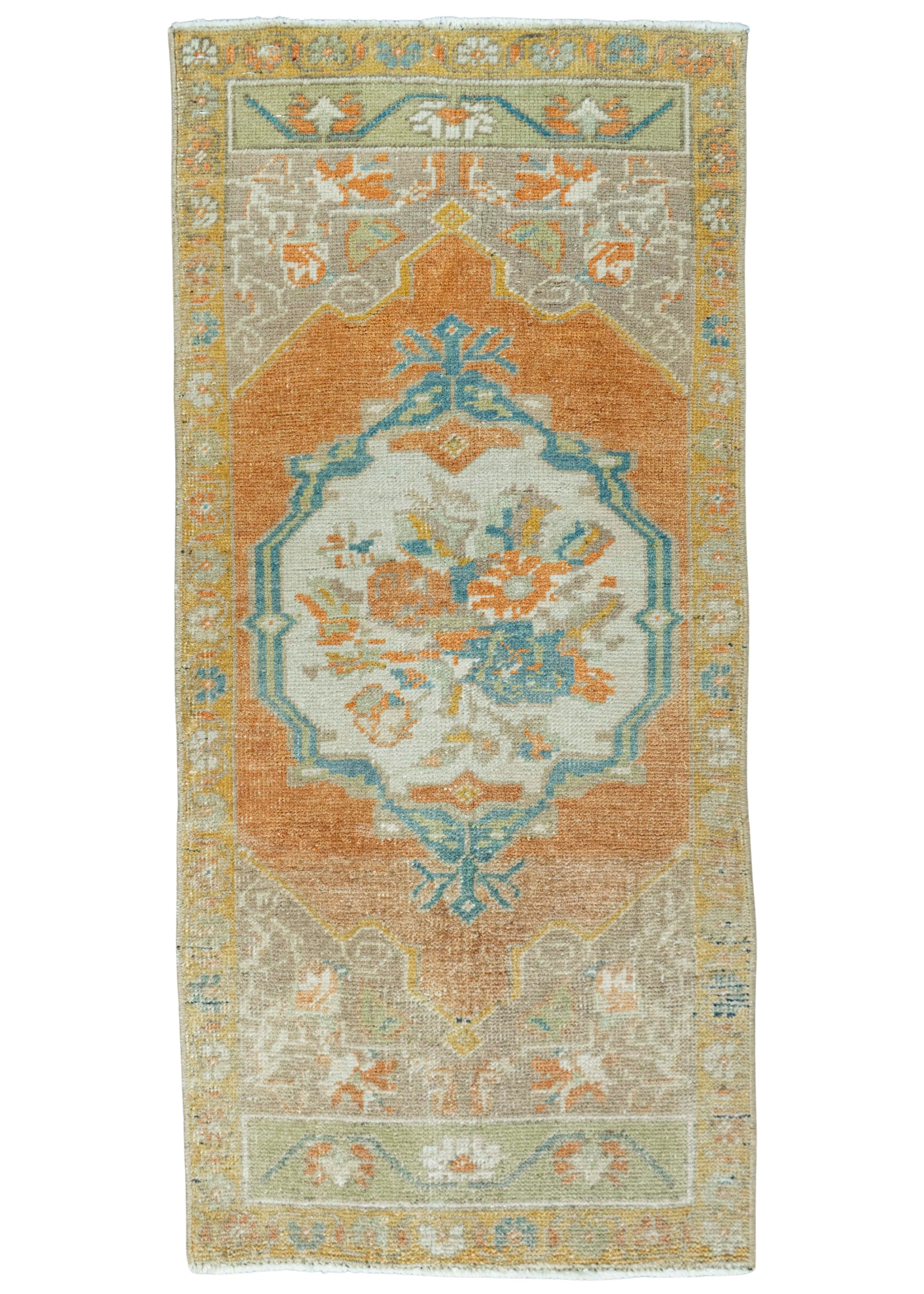 Turkish Mini Rug Oriental Hand Knotted Vintage Rug 1'7" x 3'4" #20743