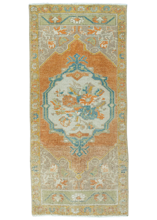 Turkish Mini Rug Oriental Hand Knotted Vintage Rug 1'7" x 3'4" #20743