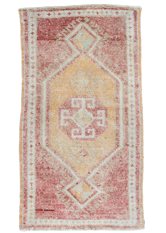 Turkish Mini Rug Oriental Hand Knotted Vintage Rug 1'7" x 2'10" #16790